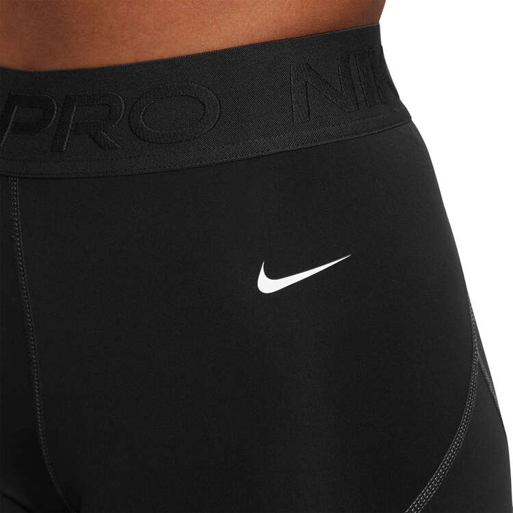Nike Pro Womens Dri-FIT Mid-Rise 3 Inch Shorts, Black, rebel_hi-res