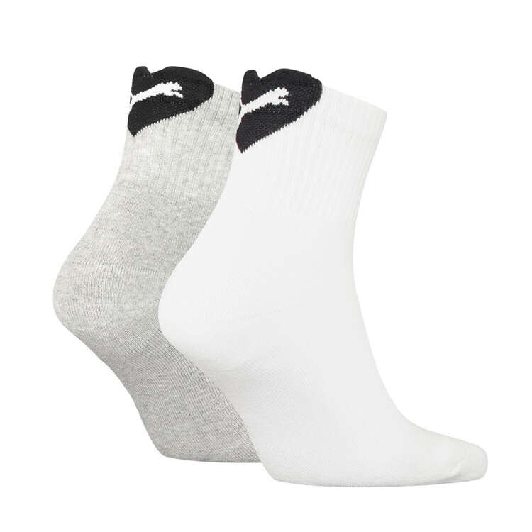 Puma Womens Heart Logo Socks 2 Pack, White, rebel_hi-res