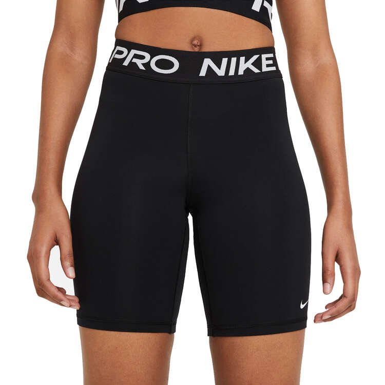 Nike Pro Womens 365 8 inch Shorts Black XS, Black, rebel_hi-res