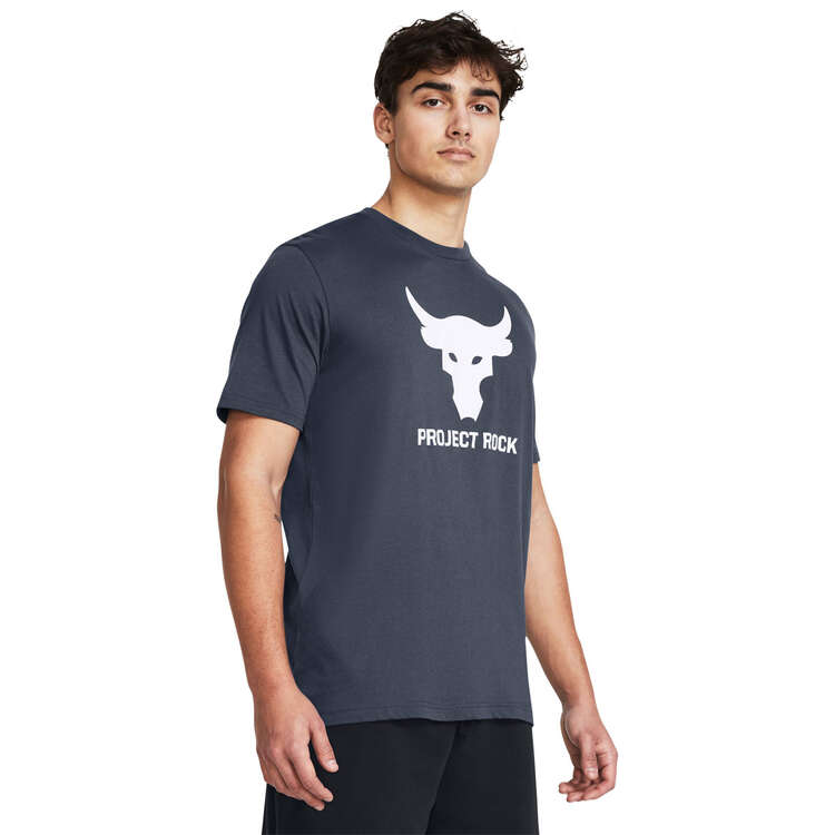 Under Armour Mens Project Rock Payoff Graphic Tee Grey XS, Grey, rebel_hi-res