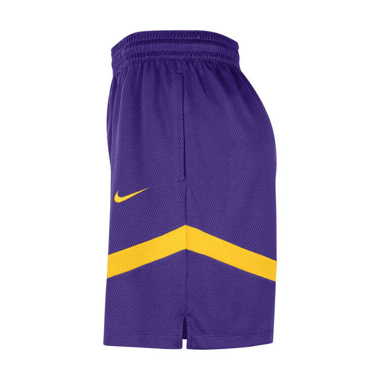 Nike Mens Los Angeles Lakers Icon Practice Dri-FIT NBA 8 Inch Shorts, Purple, rebel_hi-res