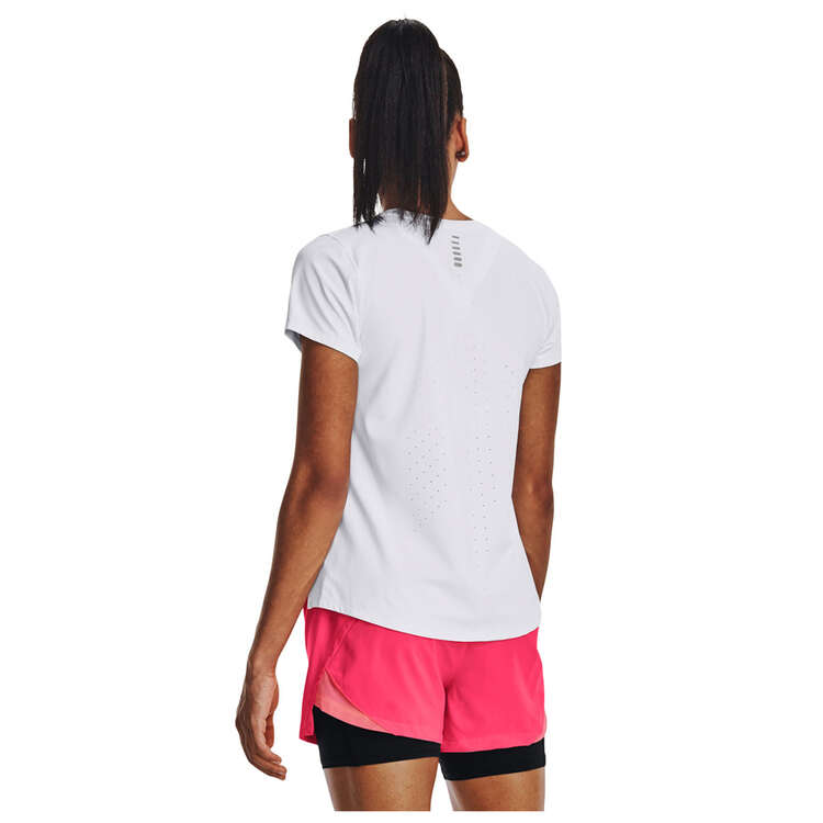 Under Armour Womens Iso-Chill Laser Tee White XS, White, rebel_hi-res