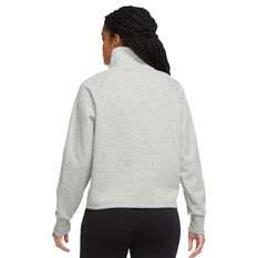 Nike Womens Sportswear Tech Fleece 1/4 Zip Hoodie, Grey, rebel_hi-res