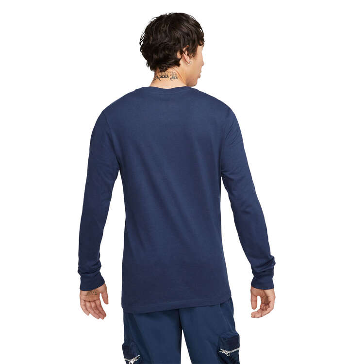 Nike Mens Basketball Peace Logo Long Sleeve Tee Blue S, Blue, rebel_hi-res