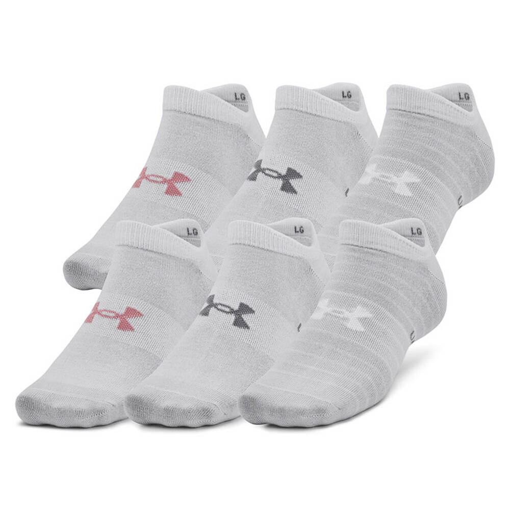 Under Armour Essential No Show Socks 6-Pack Grey S | Rebel Sport