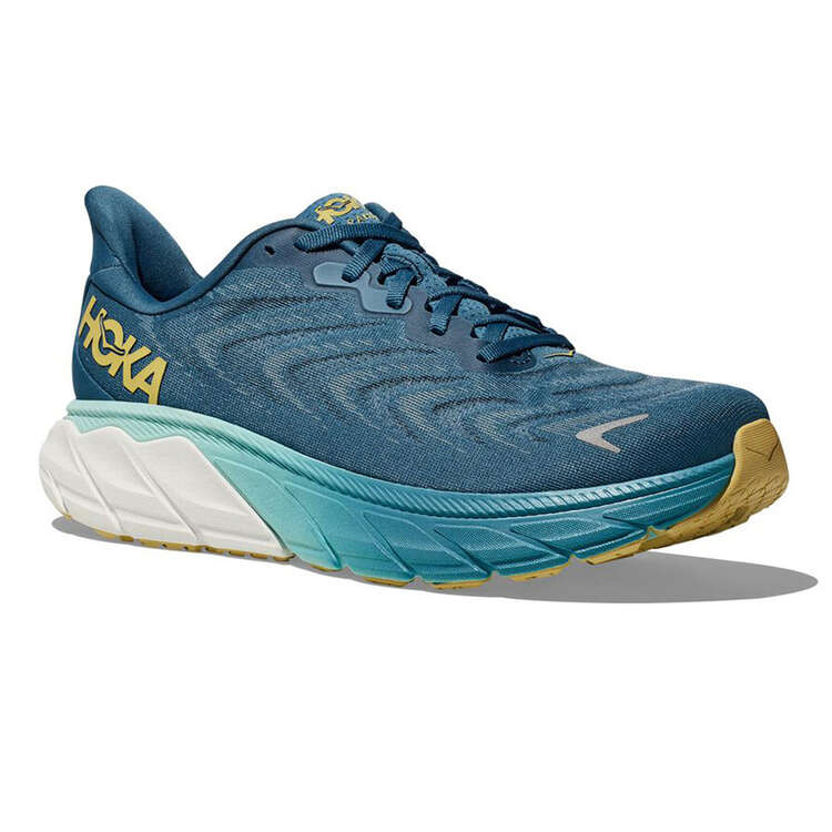 Hoka Arahi 6 Mens Running Shoes Blue/Yellow US 8, Blue/Yellow, rebel_hi-res