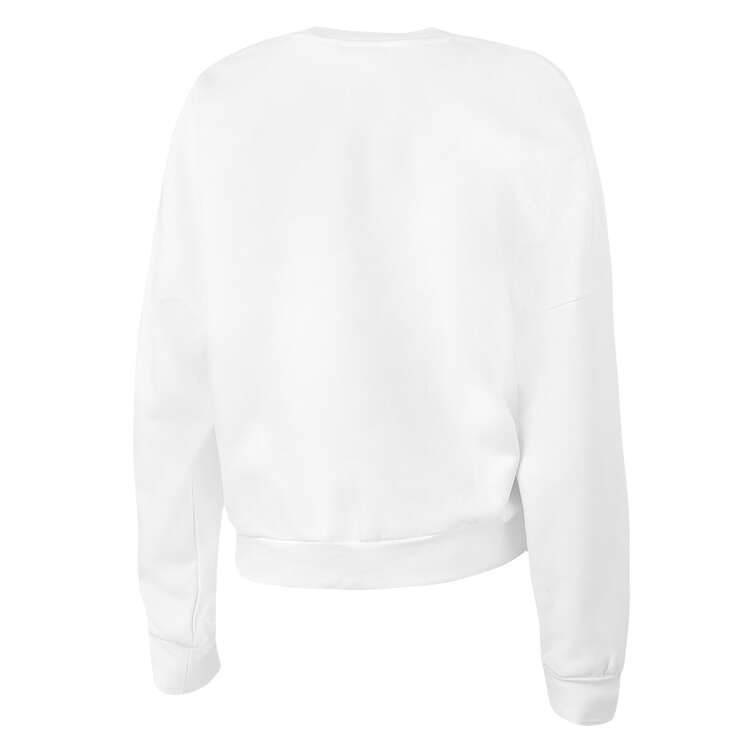 adidas Womens Feel Cozy Small Logo Sweatshirt, White, rebel_hi-res