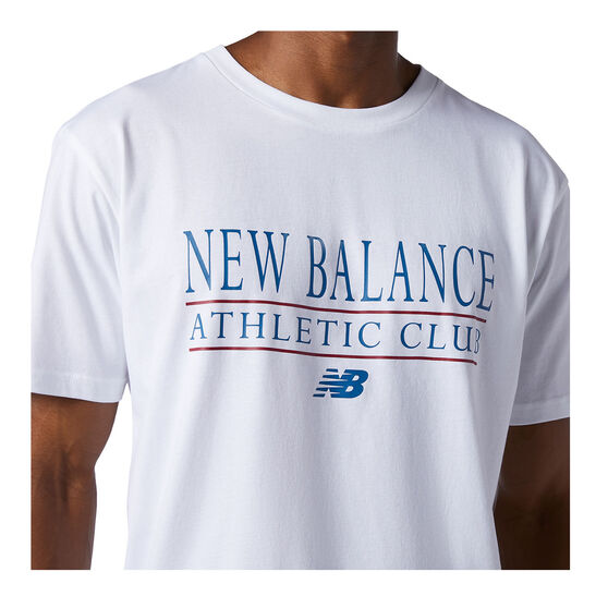 New Balance Mens Essentials Athletic Club Tee, White, rebel_hi-res