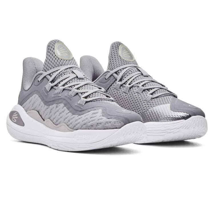Under Armour Curry 11 Future Wolf GS Basketball Shoes, Grey/White, rebel_hi-res
