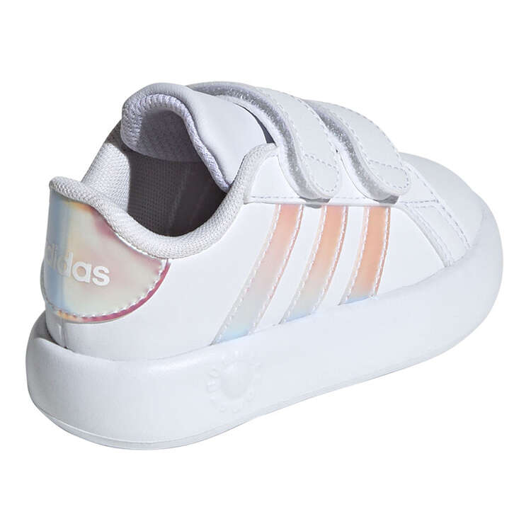adidas Grand Court 2.0 Toddlers Shoes, White/Metallic, rebel_hi-res