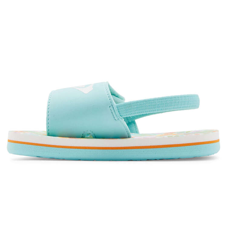 Roxy Finn Toddlers Sandals White/Turquoise US 5, White/Turquoise, rebel_hi-res