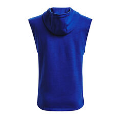 Under Armour Mens Project Rock Sleeveless Hoodie Blue S, Blue, rebel_hi-res