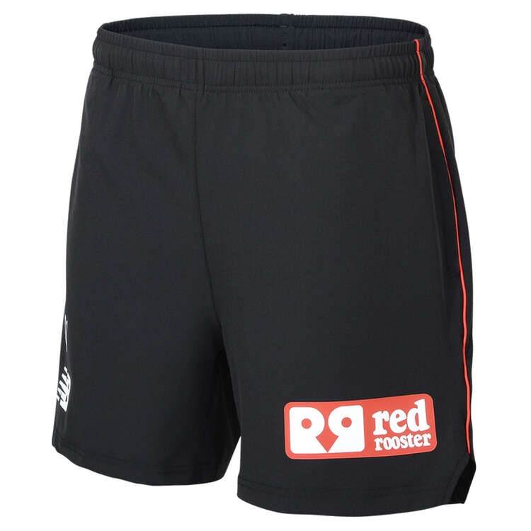 St Kilda Saints 2024 Mens Training Shorts Black S, Black, rebel_hi-res