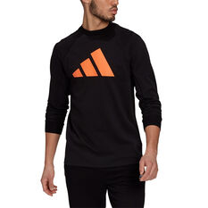 adidas Mens Future Icon Crew Sweatshirt Black S, Black, rebel_hi-res
