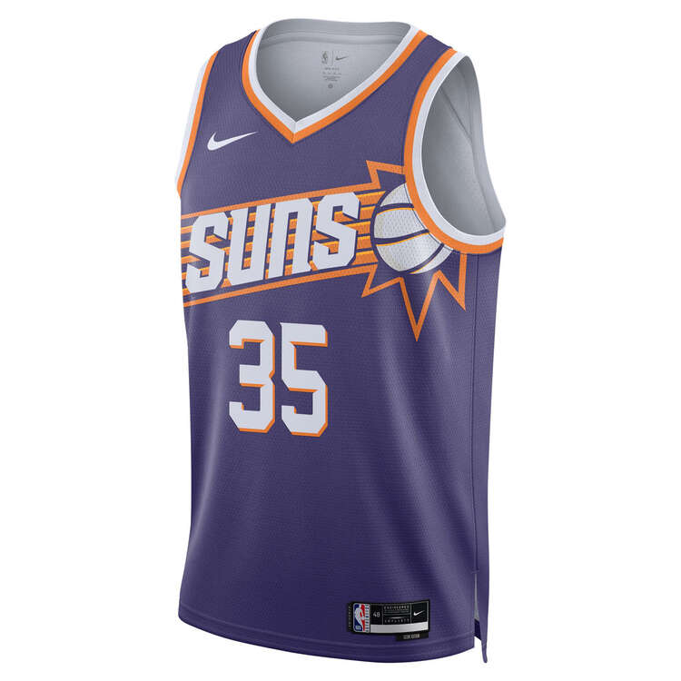 Phoenix Suns Kevin Durant Mens Icon Edition 2023/24 Basketball Jersey, Purple, rebel_hi-res