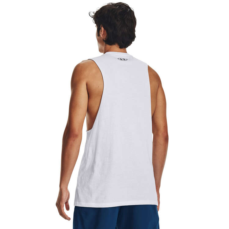 Under Armour Mens Sportstyle Left Chest Tee, White, rebel_hi-res