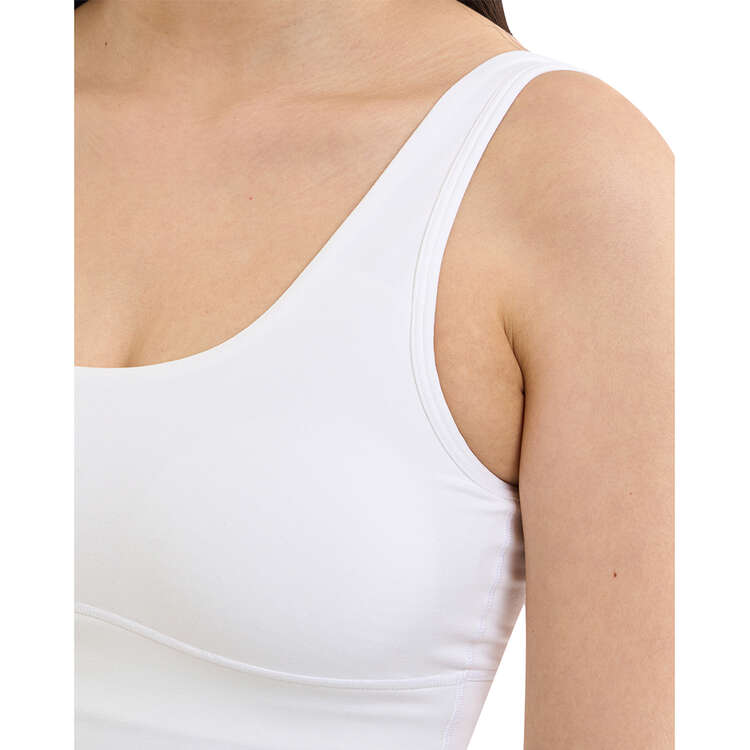Under Armour Womens Meridian Fitted Crop Tank, White, rebel_hi-res