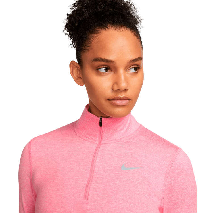 Nike Womens Element 1/2 Zip Running Top Pink XL, Pink, rebel_hi-res