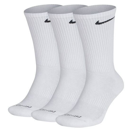 Nike Mens Cushion Crew 3 Pack Socks White M | Rebel Sport