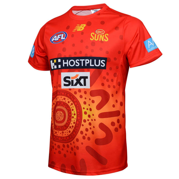 Gold Coast Suns 2024 Training Tee Red S, Red, rebel_hi-res