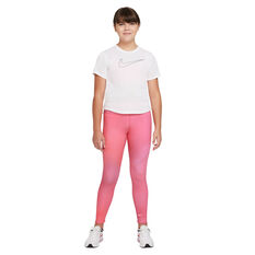 Nike Girls Dri-FIT AOP Leggings Pink/White XS, , rebel_hi-res