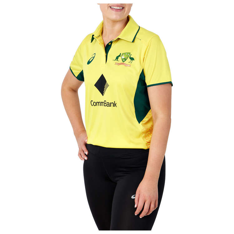Cricket Australia Womens 2023/24 Replica ODI Home Shirt Yellow L, Yellow, rebel_hi-res