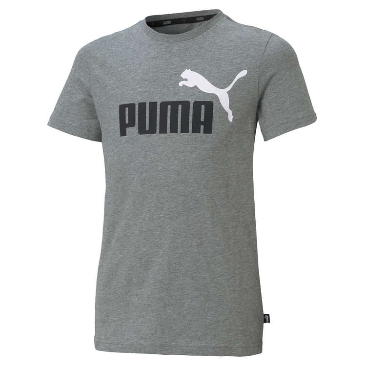 Puma Boys Essentials Logo Tee, Grey, rebel_hi-res