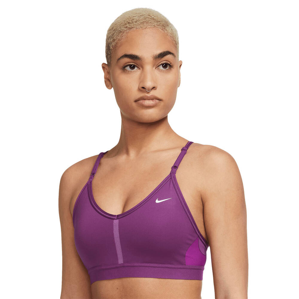 Nike Womens Dri-FIT Indy Padded Sports Bra Purple S