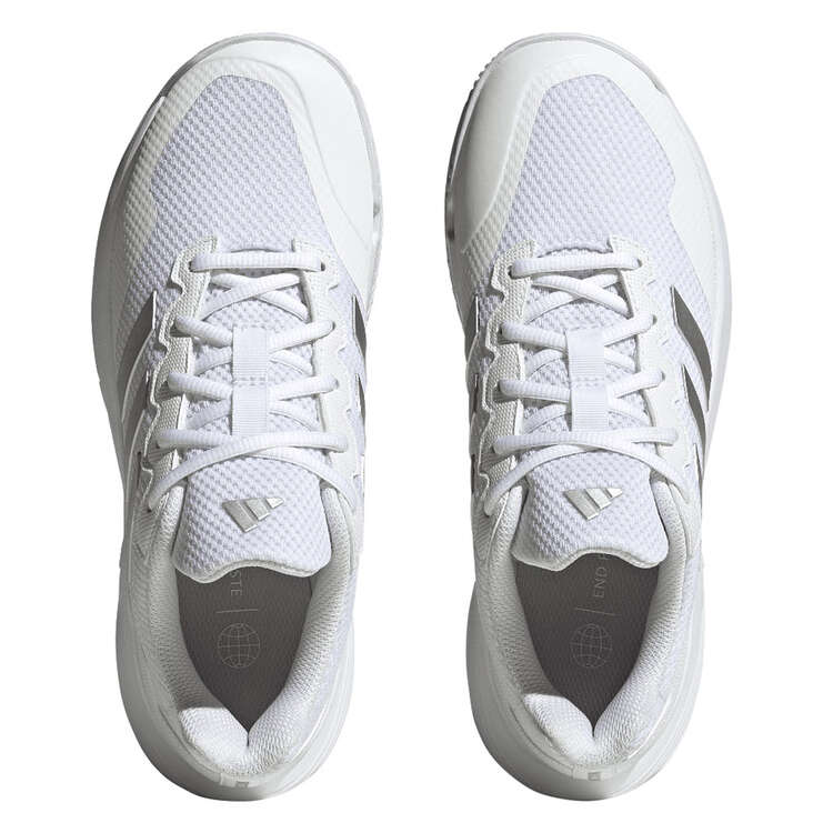adidas GameCourt 2 Womens Tennis Shoes, White/Silver, rebel_hi-res