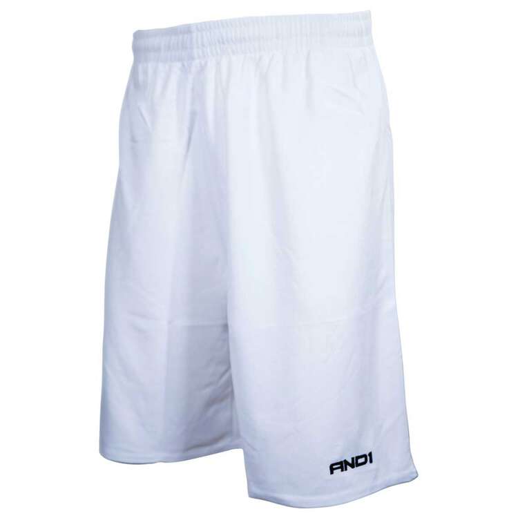AND1 Mens No Sweat Shorts, White, rebel_hi-res