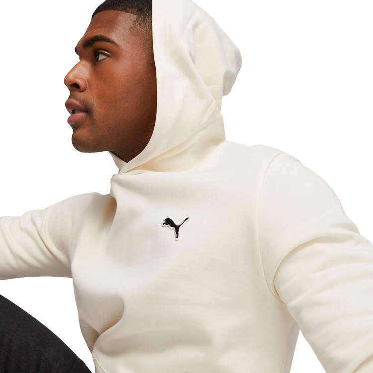 Puma Mens Better Essentials Fleece Hoodie White XL, White, rebel_hi-res
