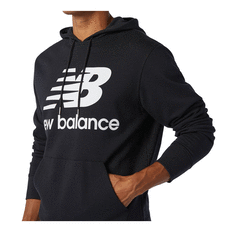 New Balance Mens Stacked Logo Pullover Hoodie Black S, Black, rebel_hi-res