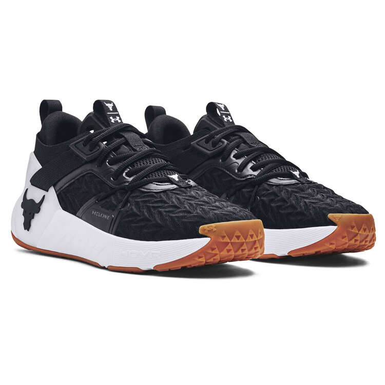 Under Armour Project Rock 6 Mens Training Shoes, Black/White, rebel_hi-res
