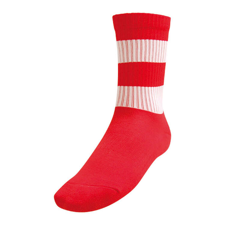 Burley Football Crew Socks, Red, rebel_hi-res