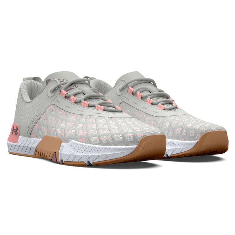 Under Armour TriBase Reign 5 Womens Training Shoes, White/Pink, rebel_hi-res
