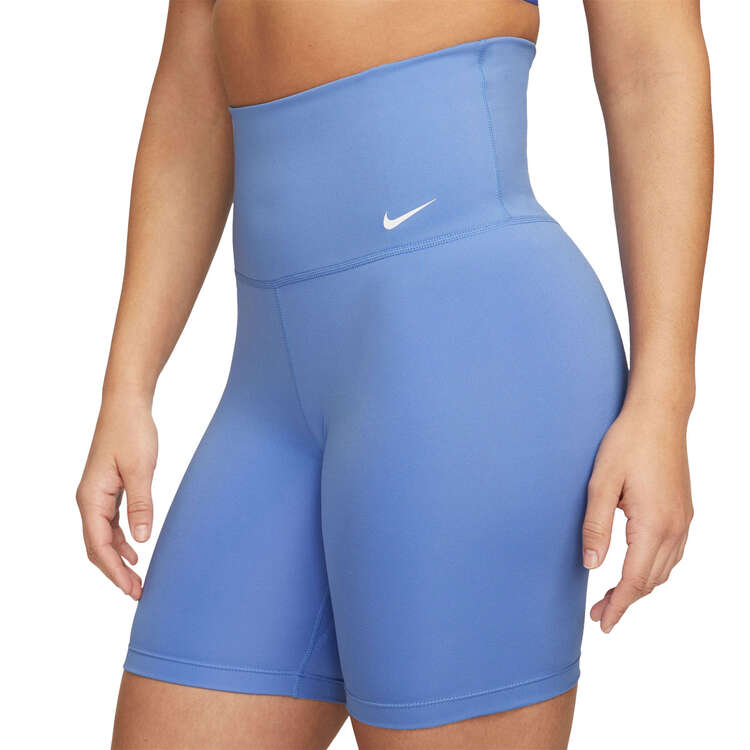Nike One Womens High-Rise 7 Inch Bike Shorts, Blue, rebel_hi-res