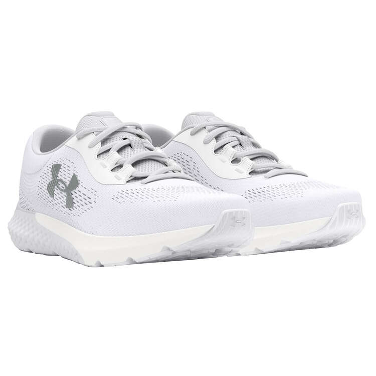 Under Armour Charged Rogue 4 Womens Running Shoes, White/Grey, rebel_hi-res