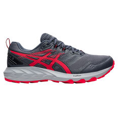 Asics GEL Sonoma 6 Mens Trail Running Shoes Grey/Red US 7, Grey/Red, rebel_hi-res