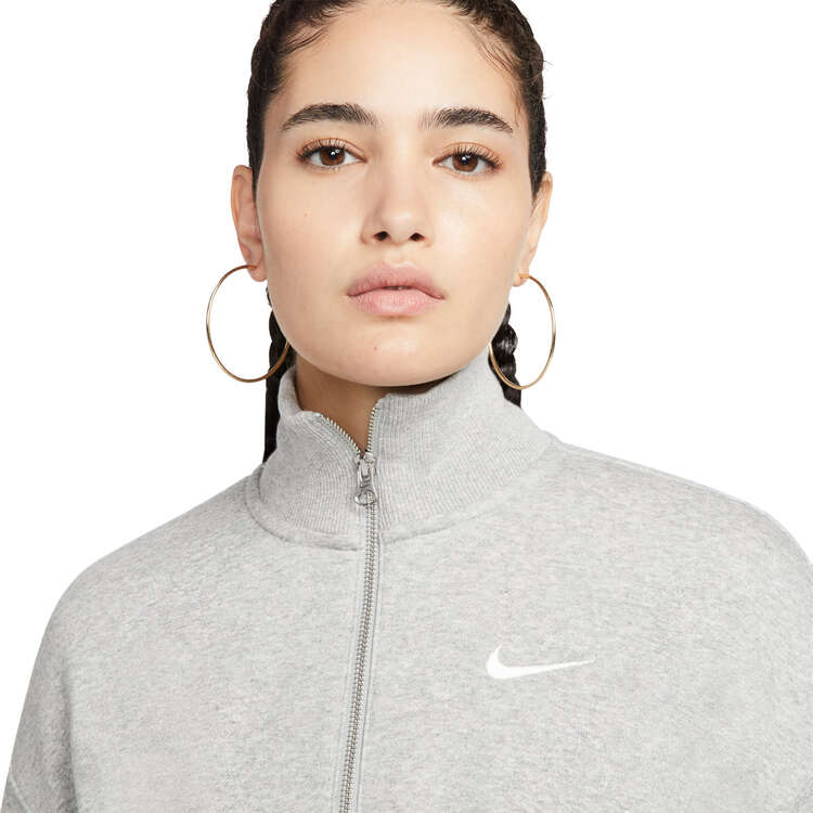 Nike Womens Phoenix Oversized Crop Sweater, Grey, rebel_hi-res