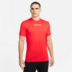 Nike Pro Mens Dri-FIT Training Tee, Red, rebel_hi-res
