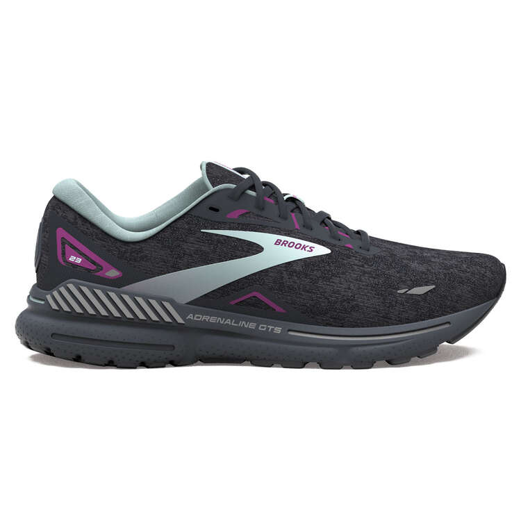 Brooks Adrenaline GTS 23 Womens Running Shoes, Black/Aqua, rebel_hi-res