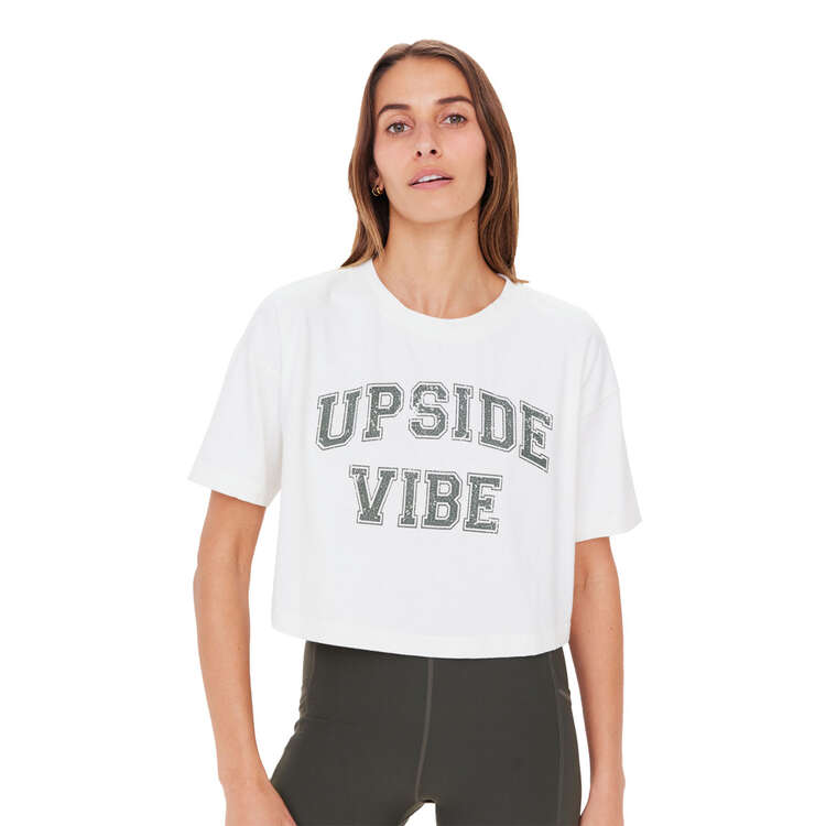 The Upside Womens Cisco Crop Tee White XS, White, rebel_hi-res