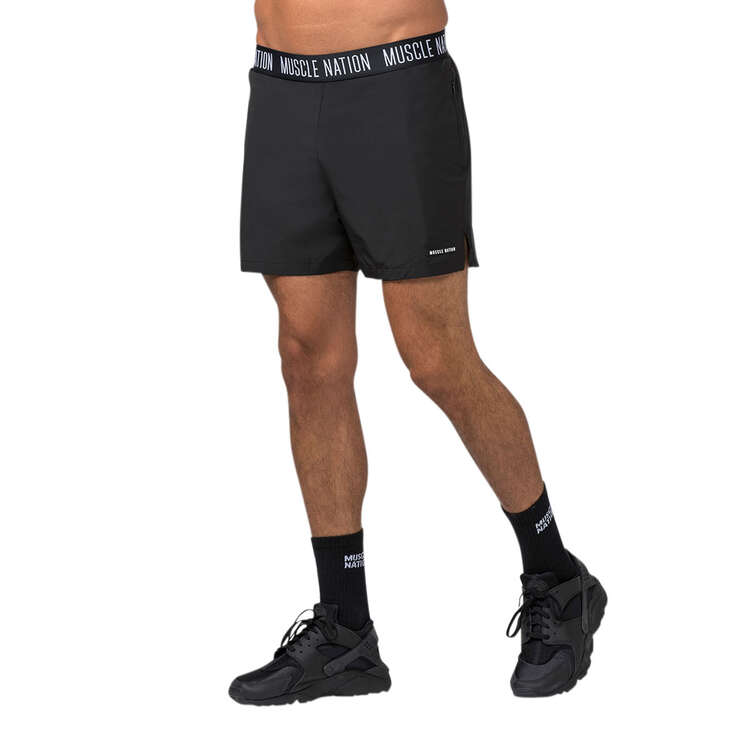 Muscle Nation Mens Level Up 4-inch Training Shorts, Black, rebel_hi-res