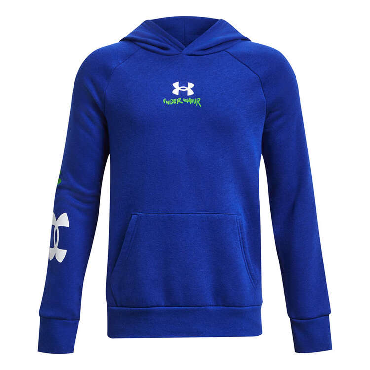 Under Armour Boys Rival Fleece Graphic Hoodie Blue XS, Blue, rebel_hi-res