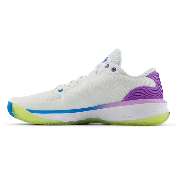 New Balance HESI V1 Basketball Shoes, White/Purple, rebel_hi-res