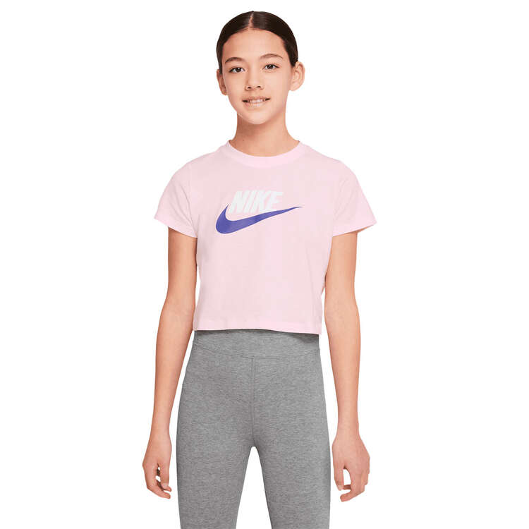 Nike Girls Sportswear Futura Crop Tee, Pink, rebel_hi-res
