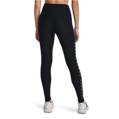 Under Armour Womens HeatGear Armour Branded Tights, Black, rebel_hi-res