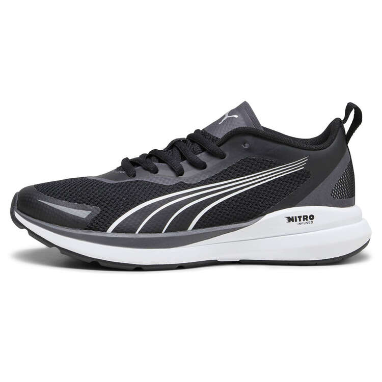 Puma Kruz Nitro GS Kids Running Shoes, Black/White, rebel_hi-res