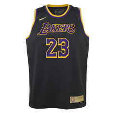 Nike Los Angeles Lakers LeBron James 2020/21 Kids Earned Jersey Black S, Black, rebel_hi-res