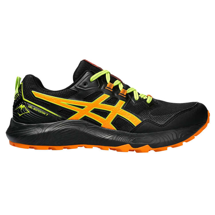 Asics GEL Sonoma 7 Mens Trail Running Shoes Black/Orange US 7, Black/Orange, rebel_hi-res